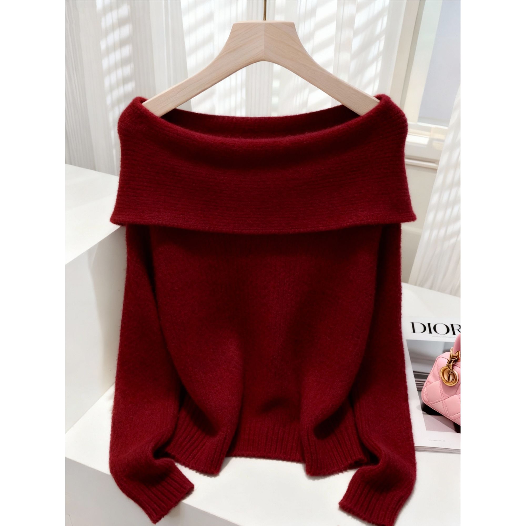 2025秋冬季新款轻奢时尚洋气气质绝美红色毛衣针织衫女装爆款上衣