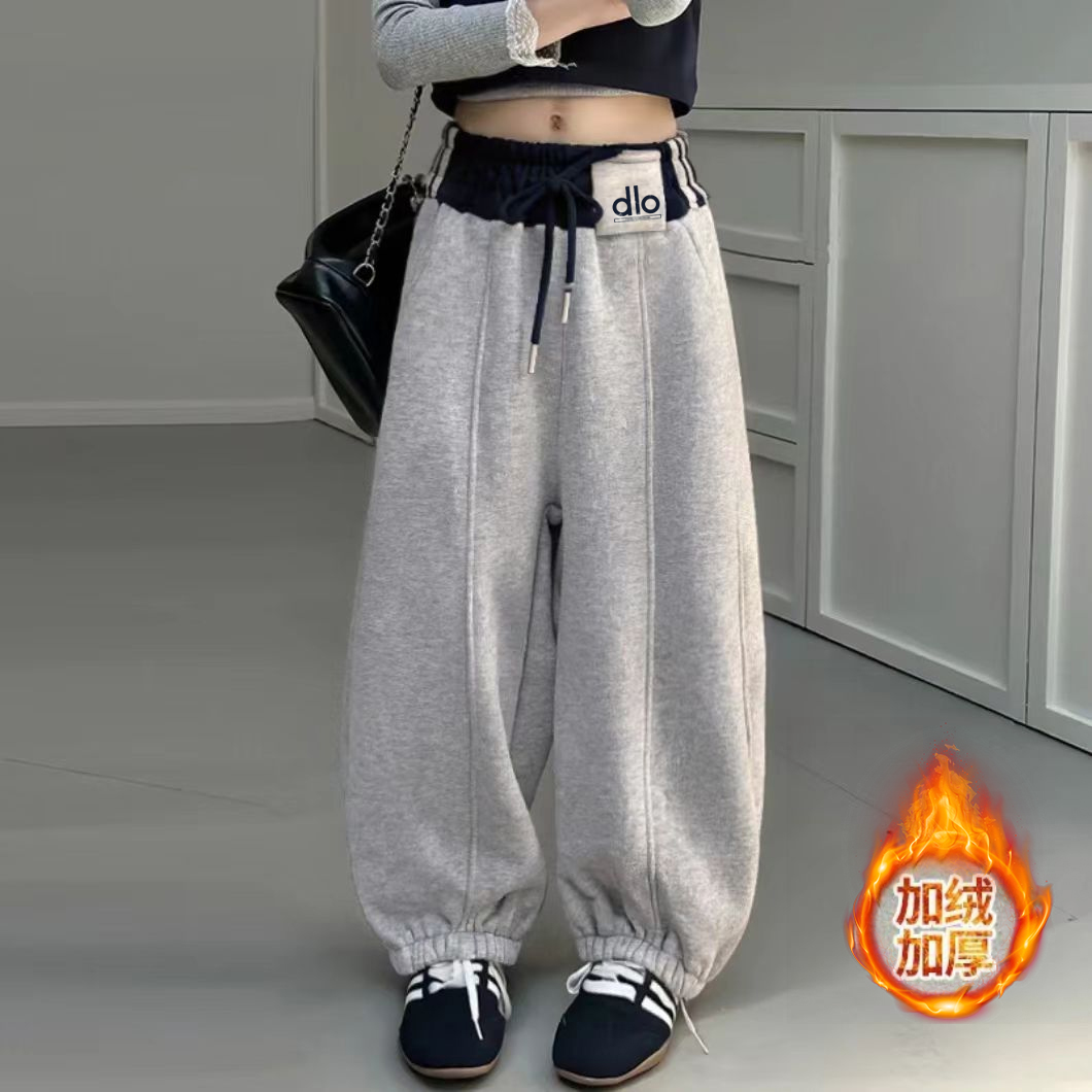 【立体加绒】男女童加绒新款时尚冬季简约百搭防寒宽松休闲裤卫裤