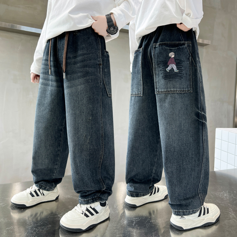 男童牛仔裤春秋款2025新款儿童装秋季裤子休闲裤大男孩秋装中大童