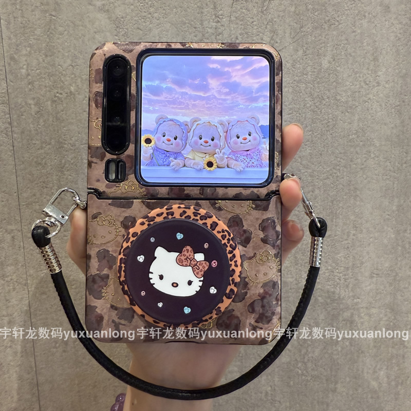豹纹磁吸支架适用华为pura折叠屏手机壳pocket2荣耀magicvflip2