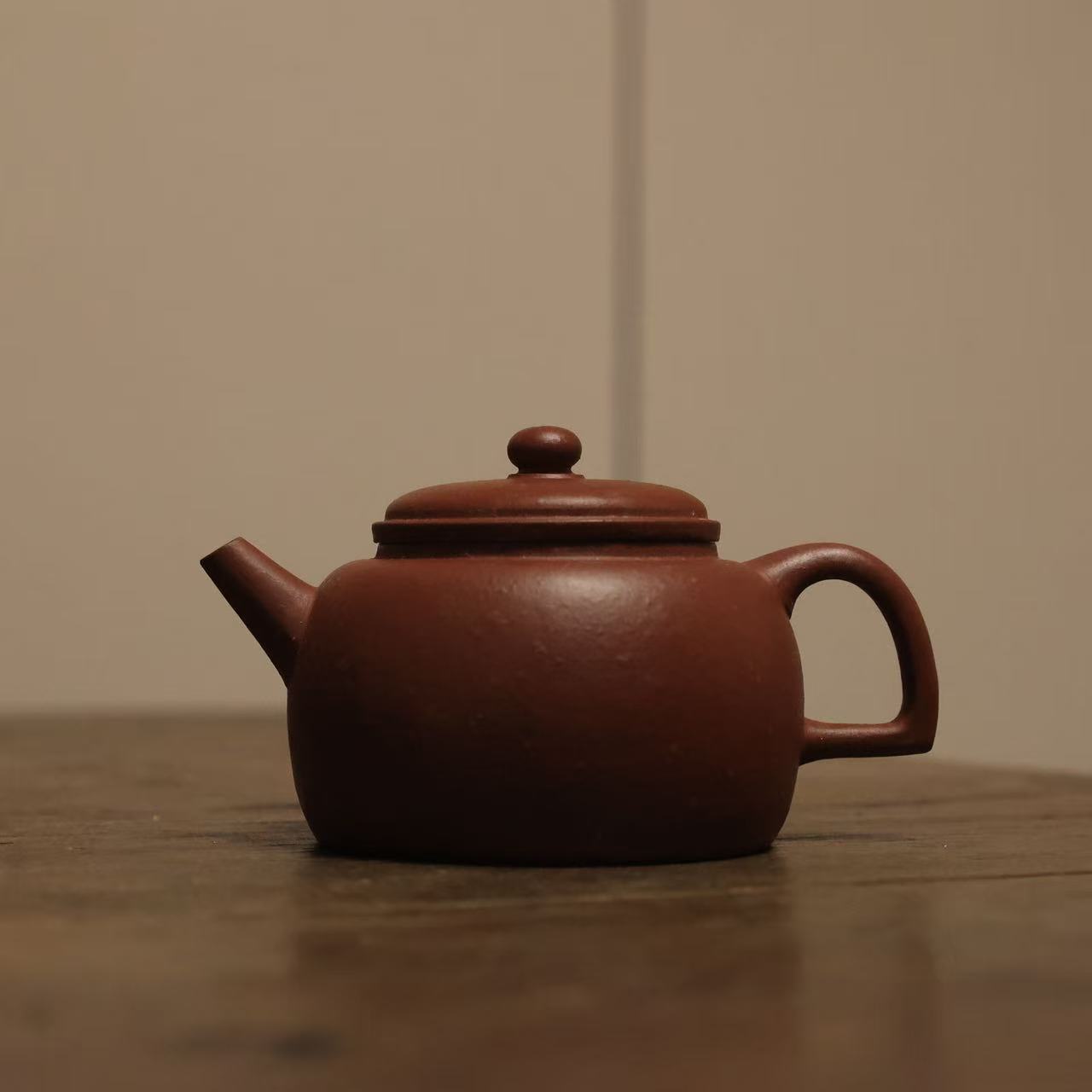 90年代台商定制陈子畦大红袍紫皮仲芳壶140毫升紫砂壶茶具红泥
