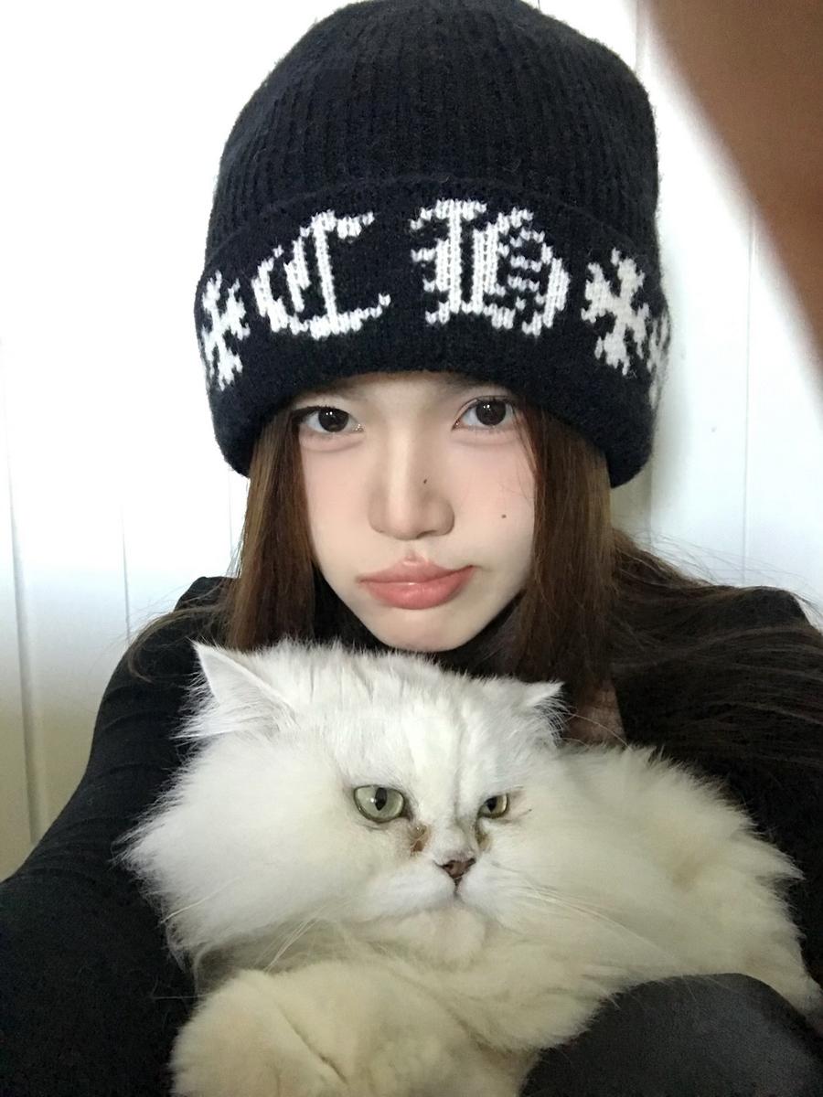 韩系简约针织毛线帽女秋冬季保暖冷帽大头围防寒加厚护耳登山帽子