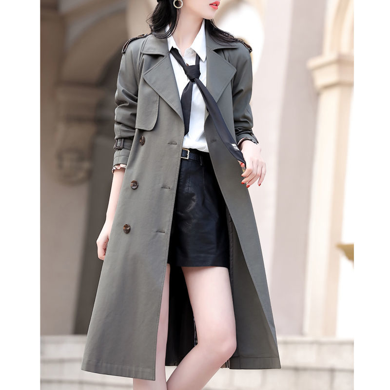 风衣外套女中长款春新款高级感翻领时尚宽松英伦风大衣