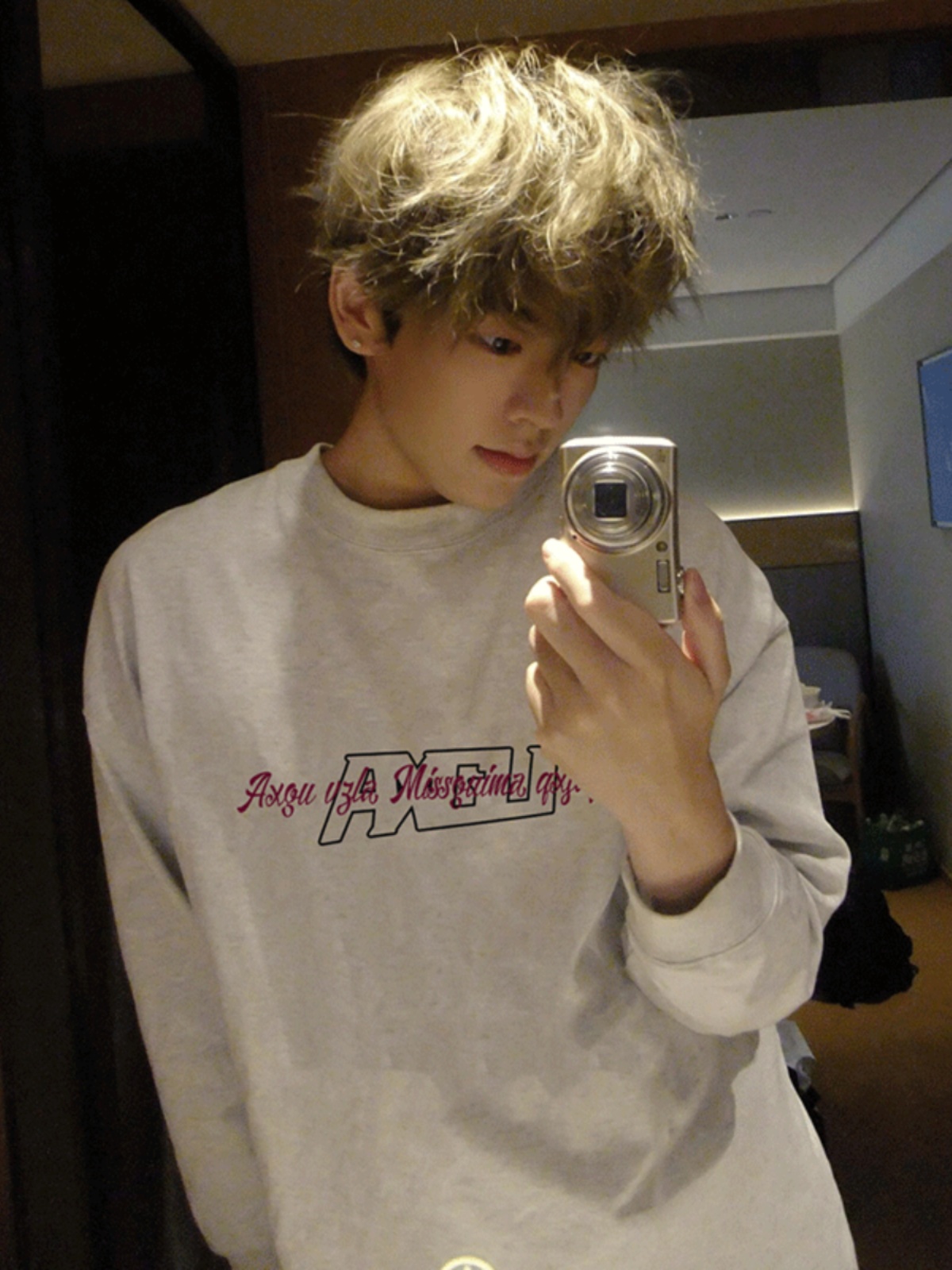 【重磅纯棉】春秋新款百搭宽松印花圆领休闲潮流韩版圆领男长袖T恤