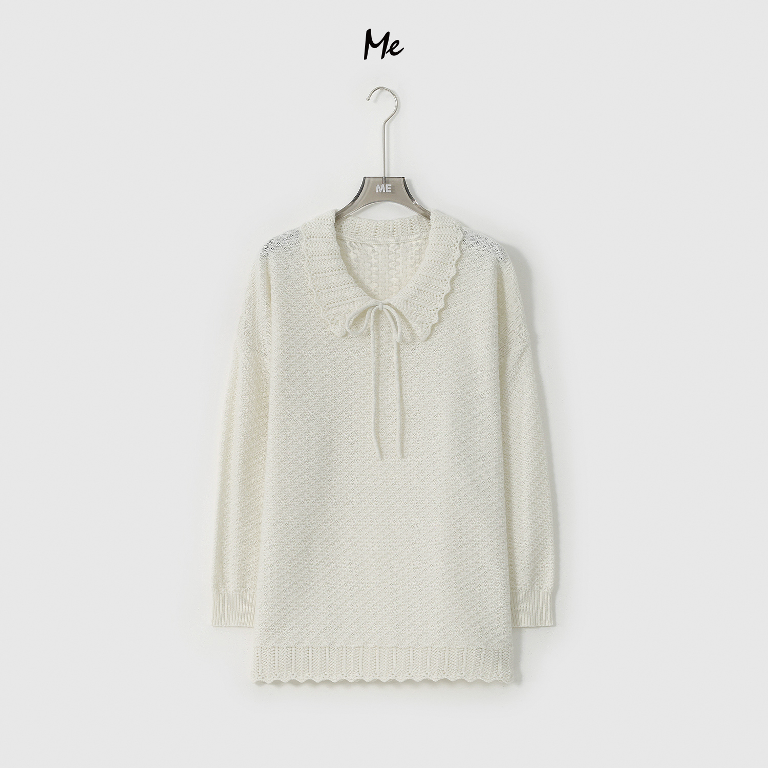 ME【荷叶少女衫】绵羊毛混纺圈圈纱少女感显瘦百搭时尚毛衣MESA2790