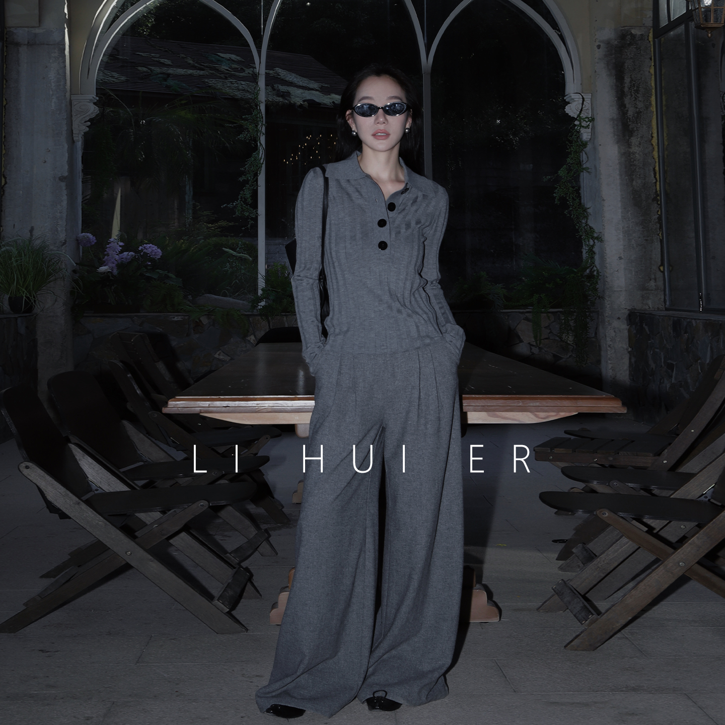 LiHuiEr李慧儿【城市游牧】高智感亨利针织衫老钱羊毛上衣LL025703