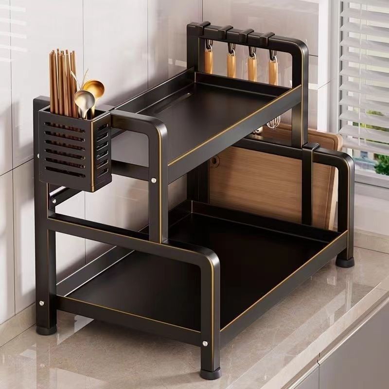 加厚调料架厨房调味品置物架台面佐料刀具筷子多功能收纳架调料架