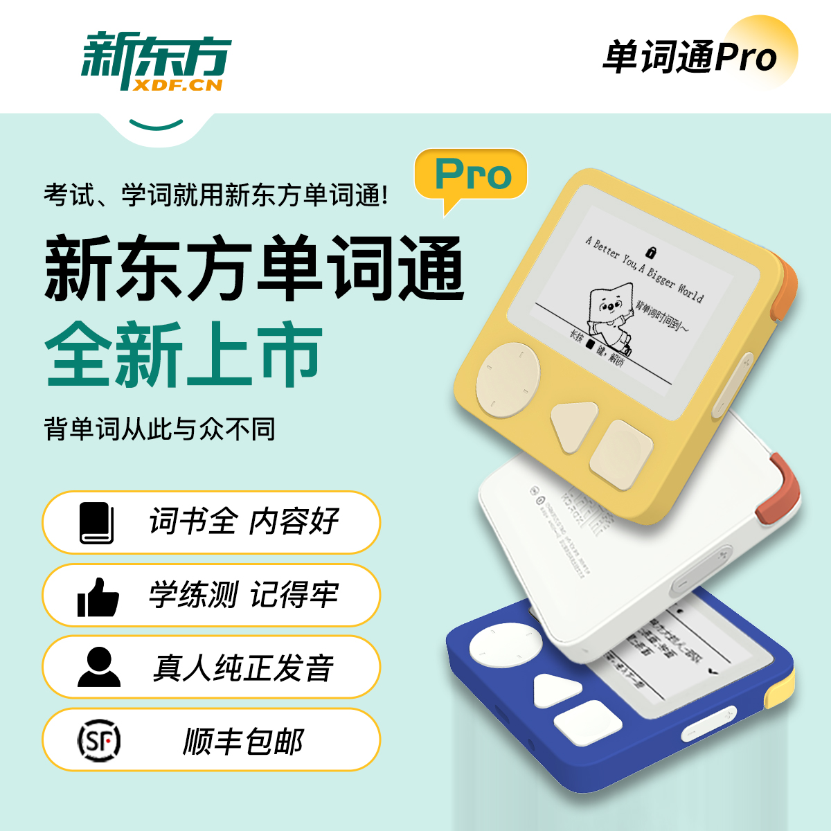 重磅首发 新东方单词通Pro 限时赠保护套+挂绳 墨水屏护眼单词机