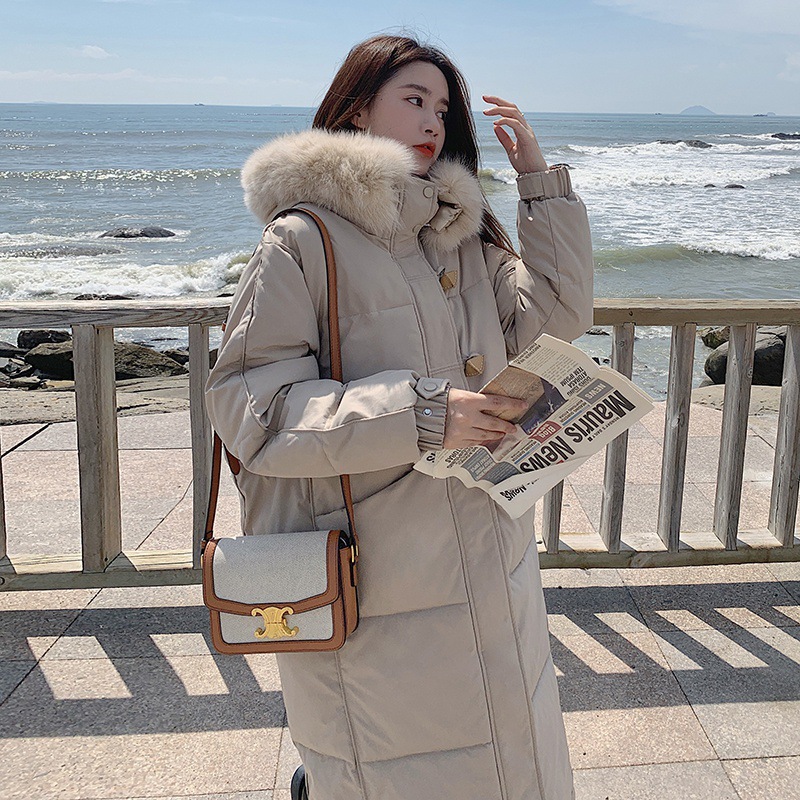 丝绵冬季新款棉服女韩版宽松中长过膝羽绒棉衣小个子保暖加厚棉袄
