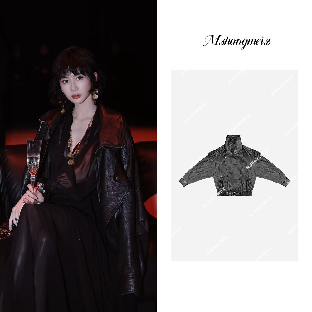 M.SHANGMEI.Z/沐熙【Y家定制】美大哥复古重工做旧定制皮衣X022102