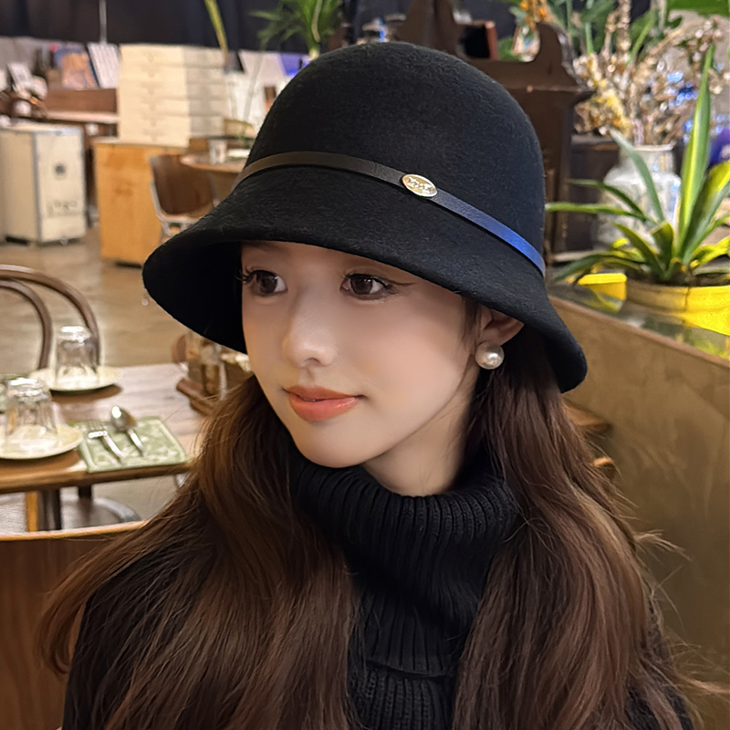朵澜秋冬羊毛呢气质礼帽赫本风高级感复古气质显脸小渔夫帽子女