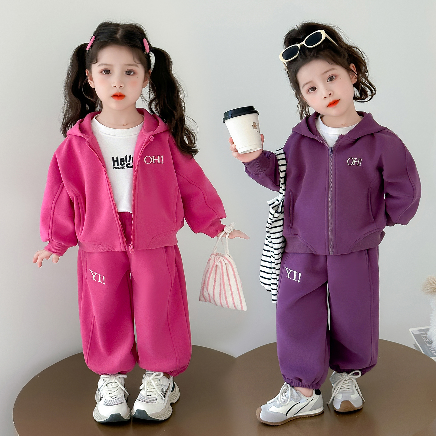 儿童秋装洋气女宝宝套装时髦小女孩春秋款女童休闲两件套运动装潮