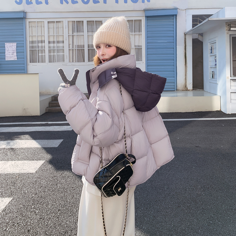 紫色设计感90白鸭绒连帽羽绒服女加厚保暖2025年冬季新款休闲外套