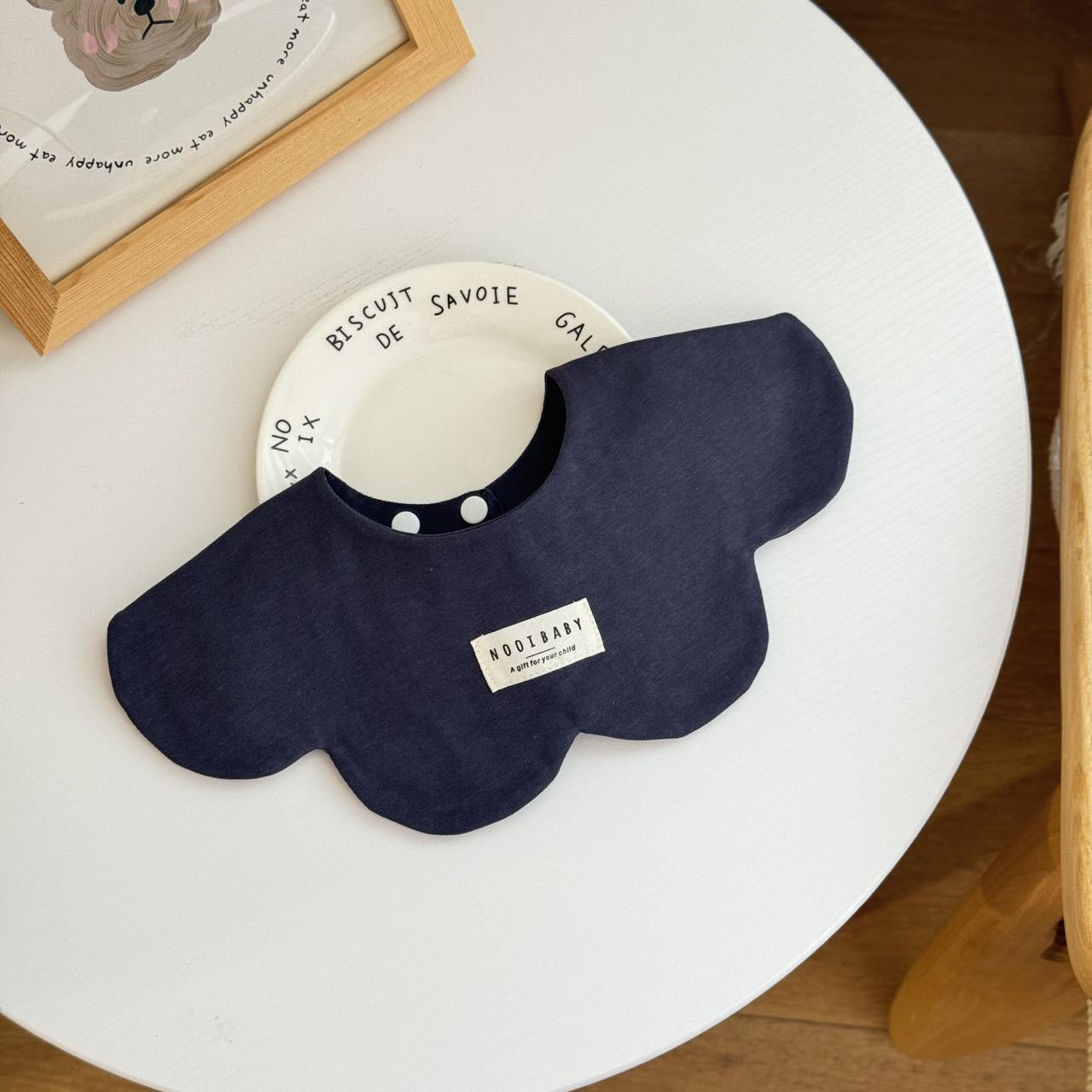 韩国K*y同款围兜婴幼儿口水巾双面新生宝宝围嘴A类纯棉纯色夏季