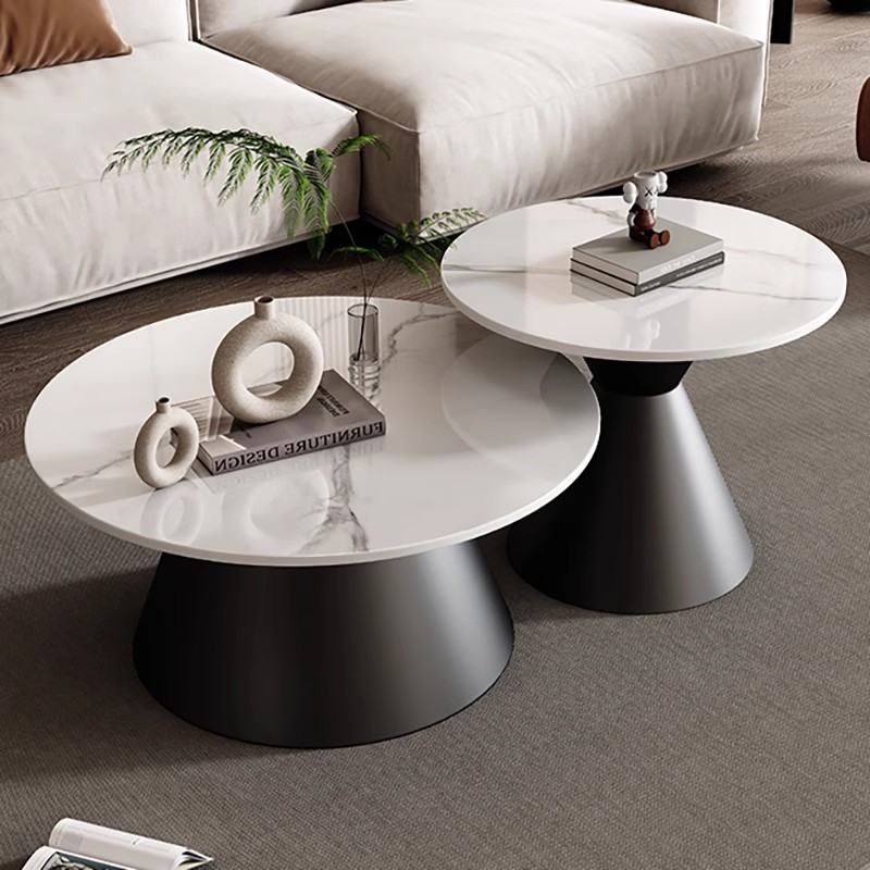 金属工艺彩绘可耐磨休闲风茶几圆桌北欧圆形意式简约