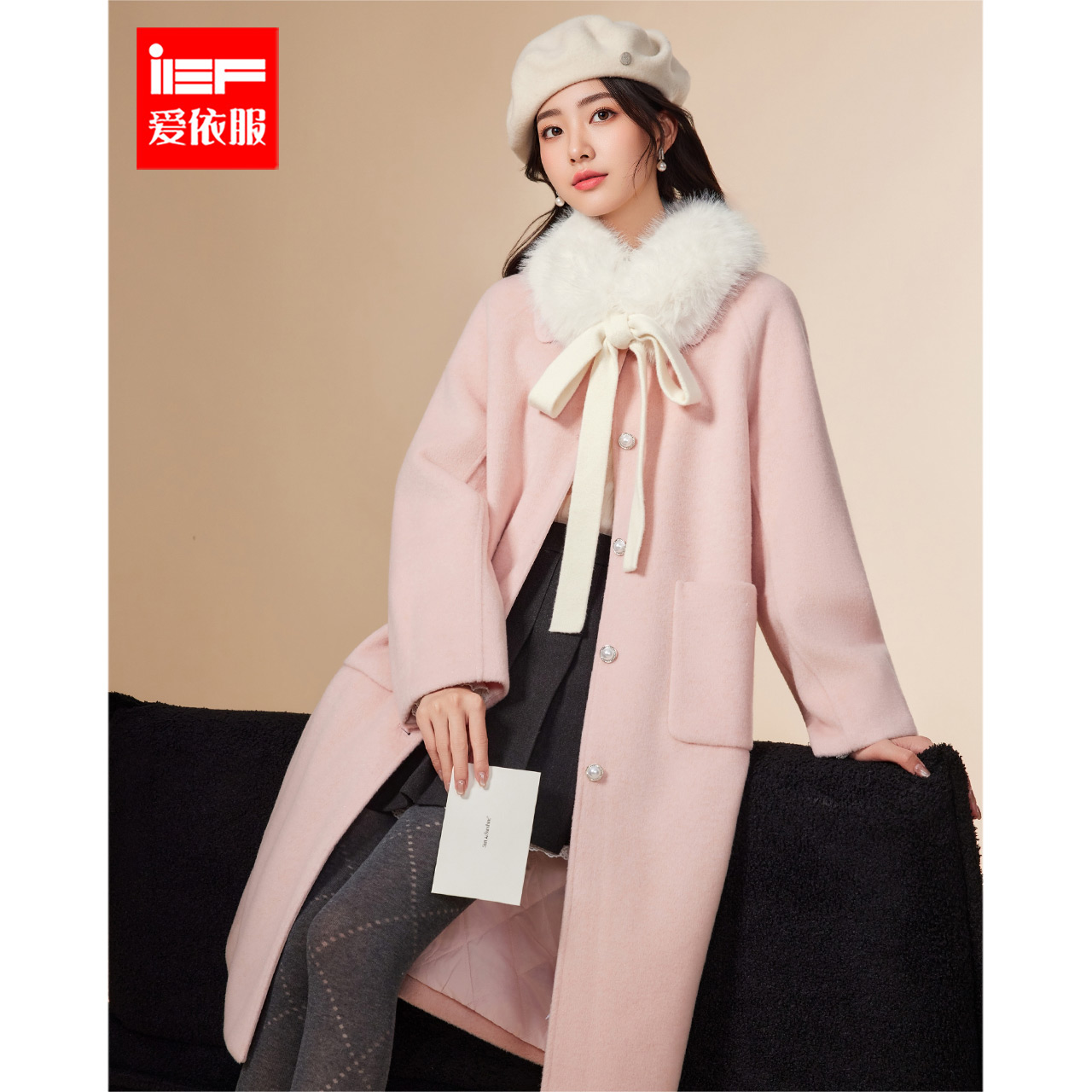 IEF/爱依服2025冬新品中长款呢绒外套女中长款入冬高级感外套