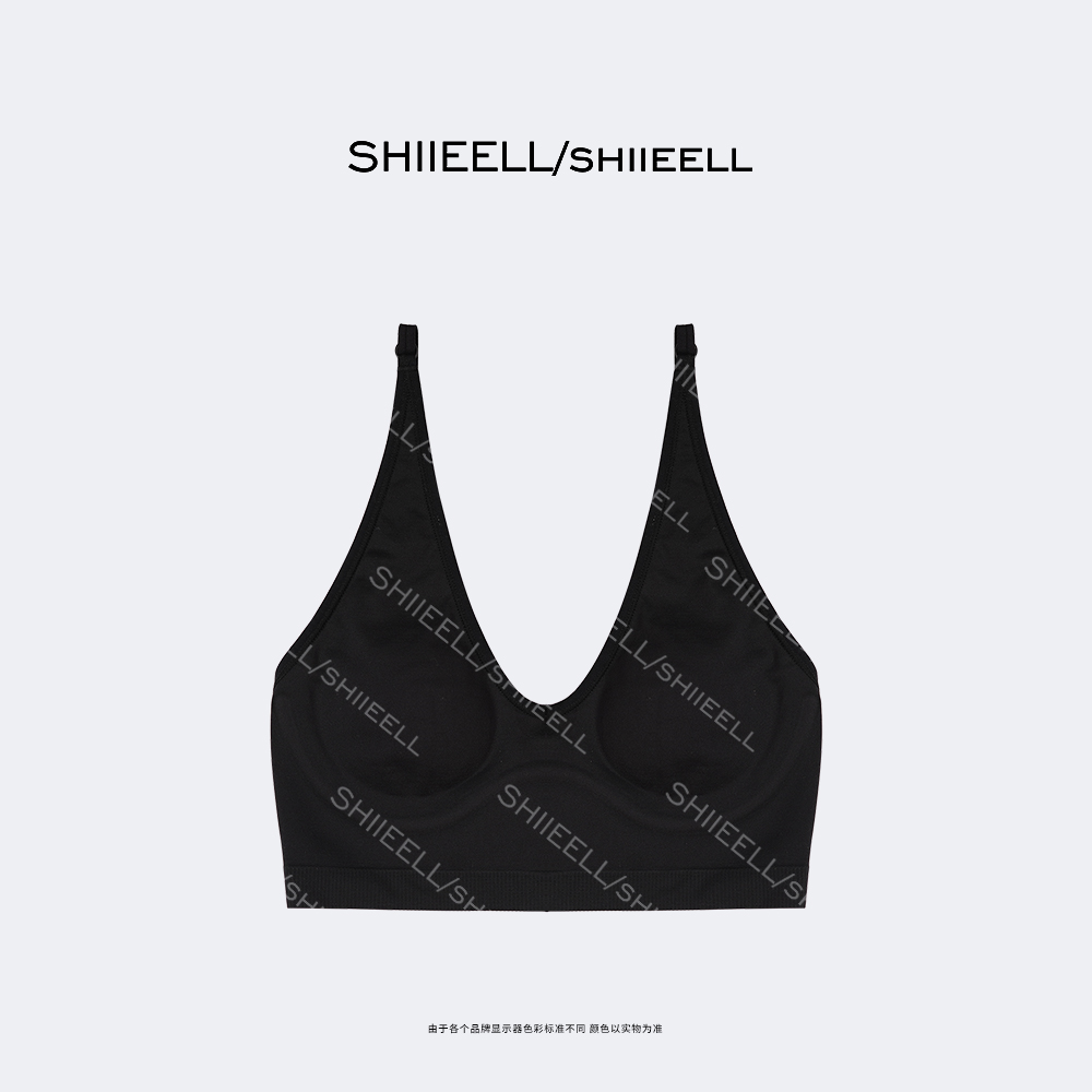 SHIIEELL黑色经典通勤舒适护杯修身训练运动美背贴肤内衣Z0830