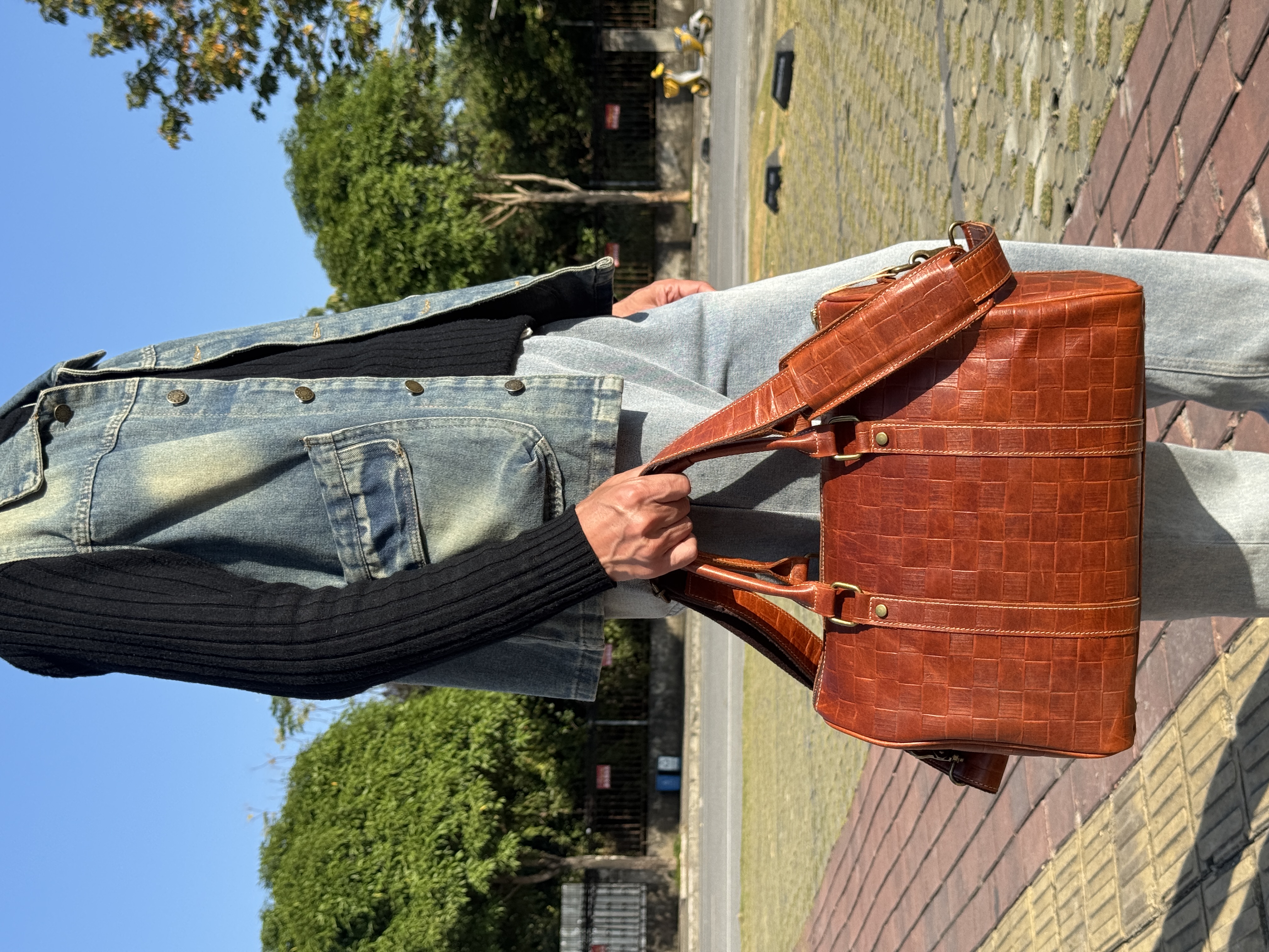 新款爆款复古头层牛皮真皮单肩斜挎包手提旅行包波士顿短途2088