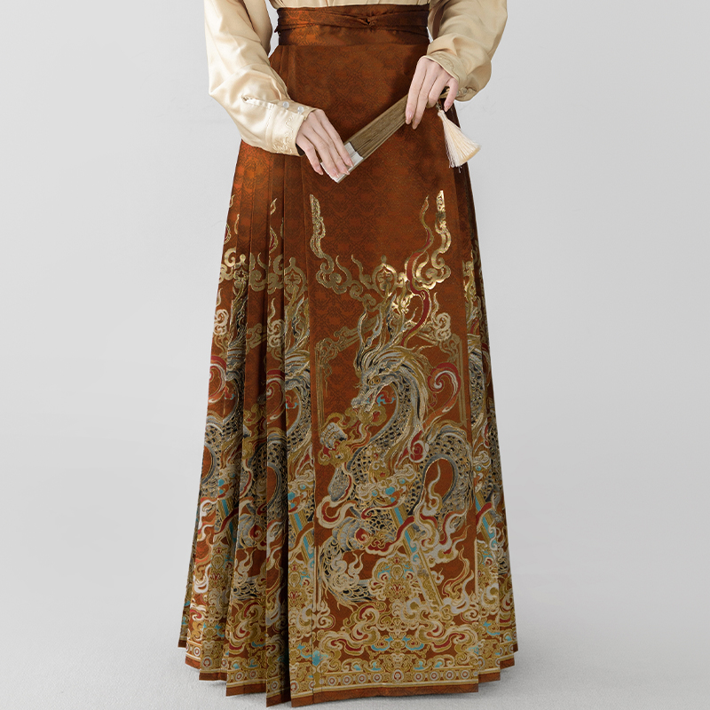 云野【墨龙环剑】仿妆花织金马面裙明制汉服小个子女新中式通勤春夏