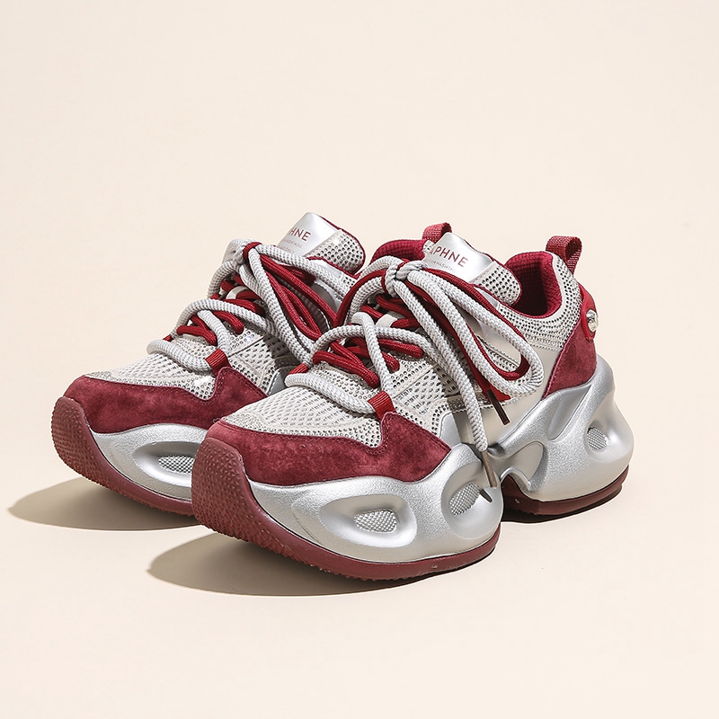 Daphne/达芙妮老爹鞋女款2025爆款百搭ins时尚网红厚底增高鞋子