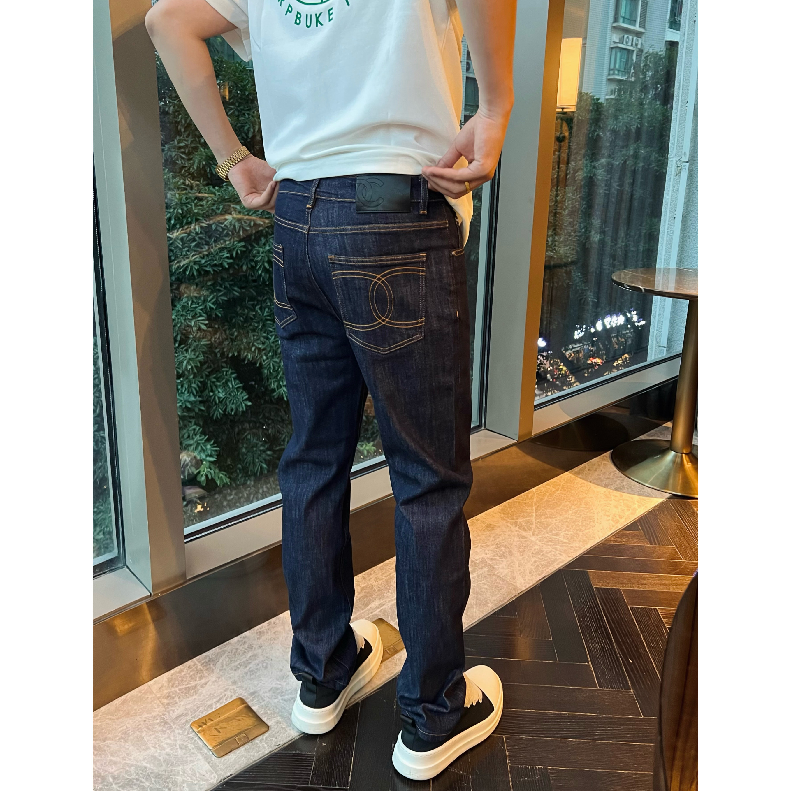 【小香风牛仔】山茶花防褪色弹力原浆洗水百搭显瘦直筒牛仔裤