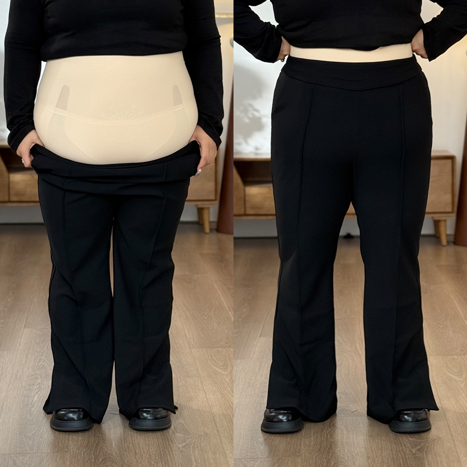 陈美丽【腿精裤3.0】大码胖mm加绒显瘦百搭侧开叉西装裤2015-2