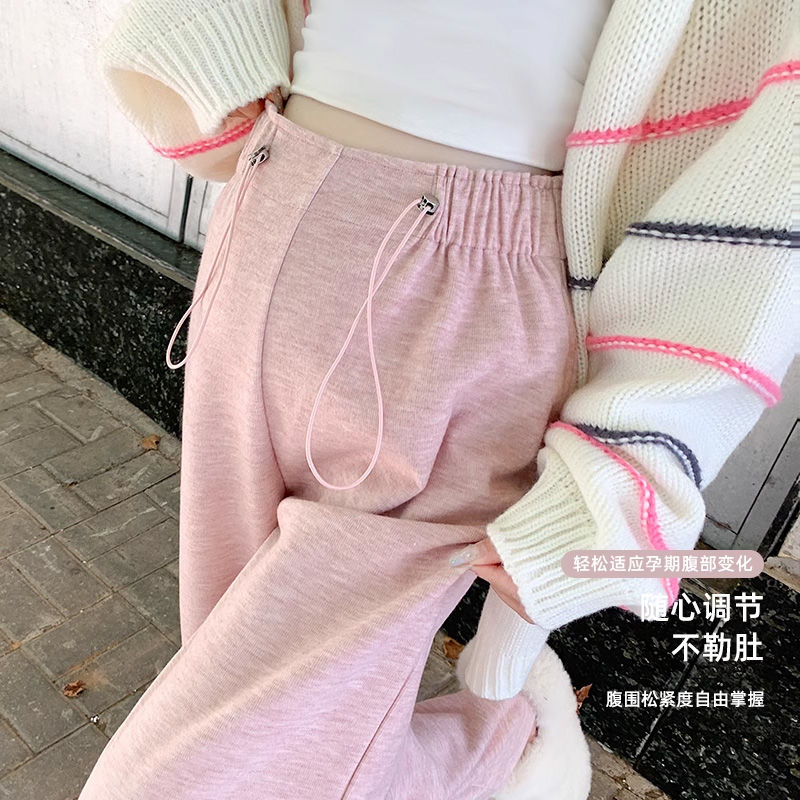 孕妇裤春秋外穿阔腿裤宽松大码休闲裤子孕妇装女2025新款爆款洋气