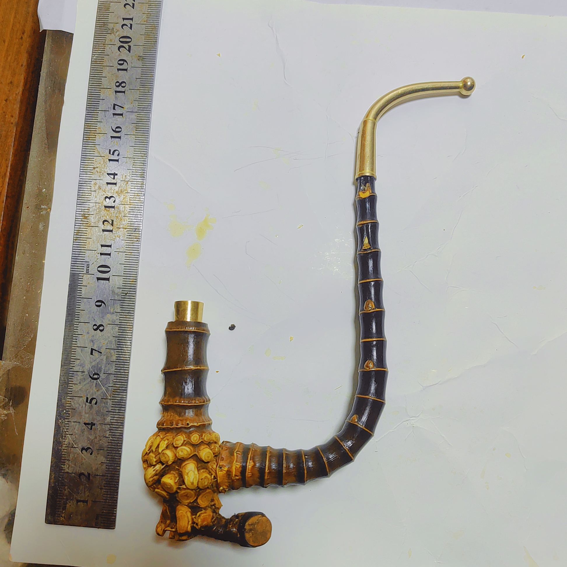 贵州传统20公分左右黑竹紫竹自弯密接烟杆适合孝敬老人