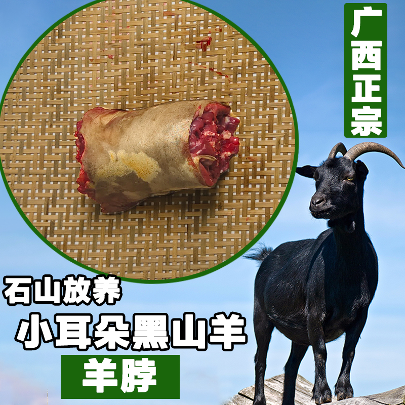 广西黑山羊带皮羊脖子肉蝎子带骨放养新鲜现宰正宗小耳朵黑山羊肉
