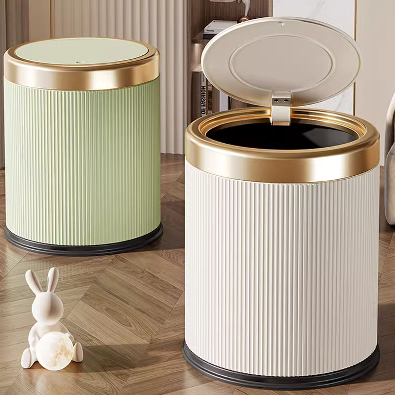 俏洁垃圾桶家用客厅轻奢高档大号按压式大容量厨房厕所卫生间带盖