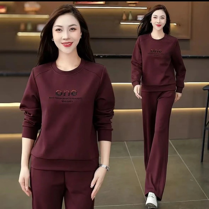 休闲运动套装2025年早秋新款刺绣潮流显瘦秋洋气长袖长裤女妈妈装