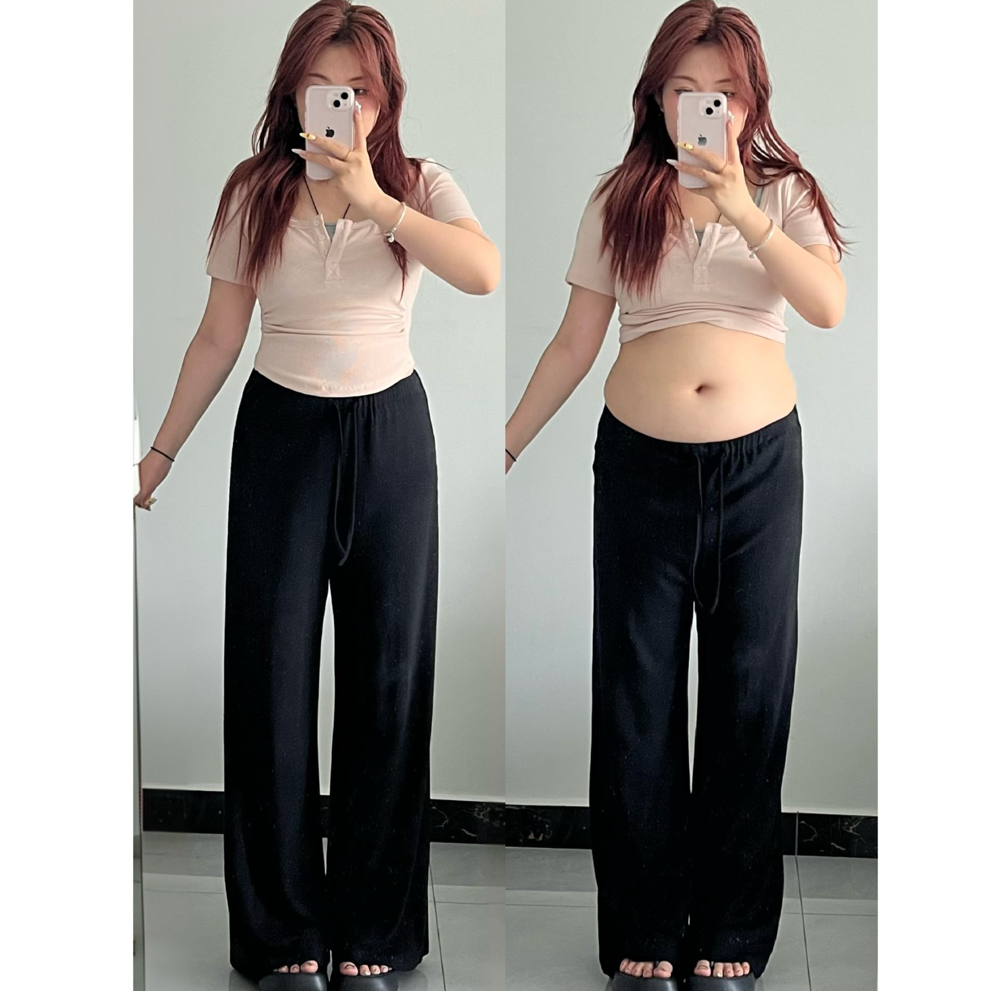 松紧秋季垂感高弹休闲裤卫裤长款休闲百搭直筒裤通勤