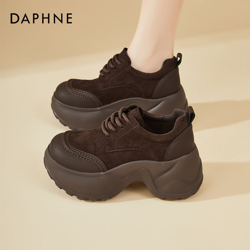 达芙妮女鞋复古百搭厚底乐福鞋2025秋季新款松糕勃肯鞋美拉德单鞋