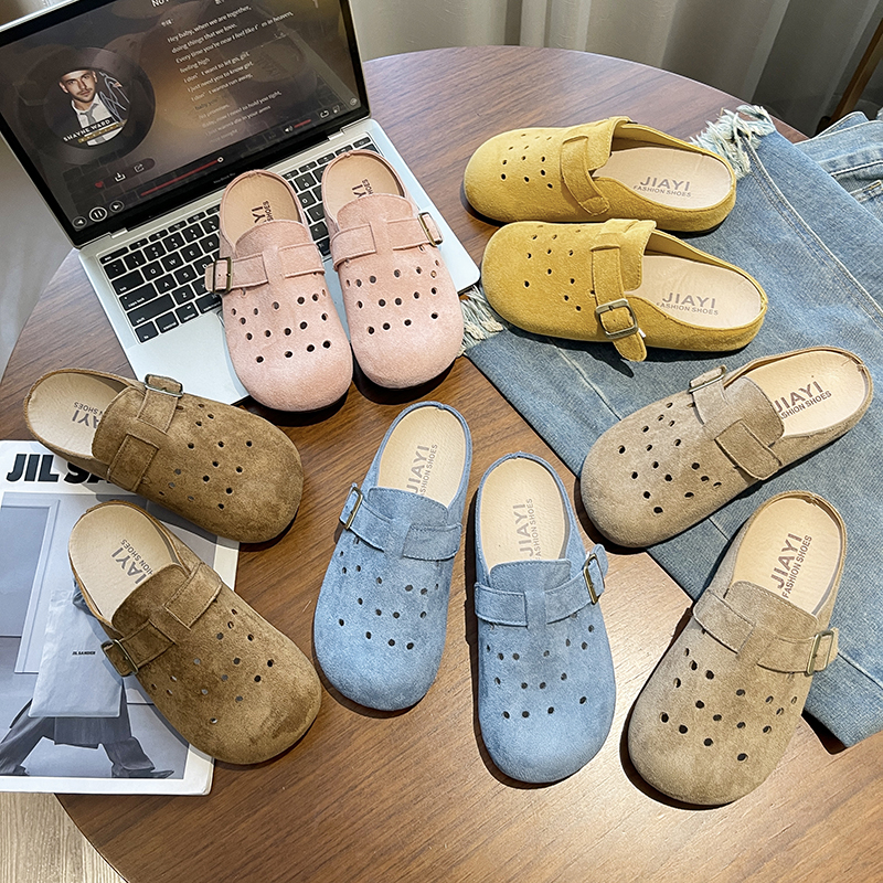 【退货补运费】包头勃肯拖女夏季外穿新款洞洞鞋勃肯拖一脚蹬凉拖鞋