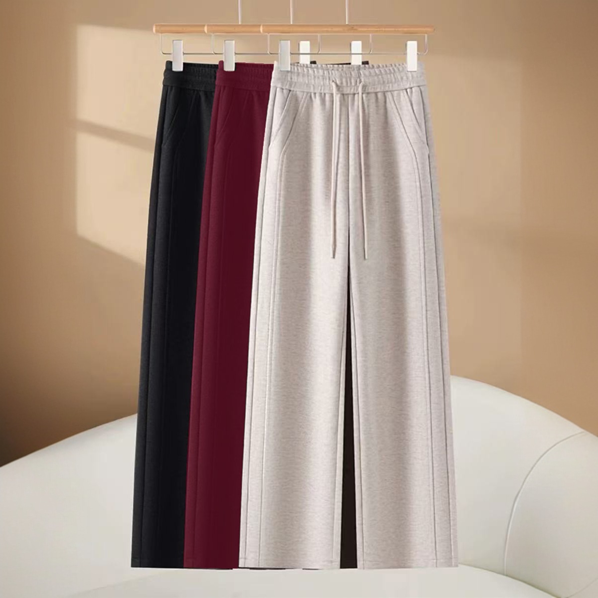 秋冬新款绒直筒加绒高腰显瘦145-155小个子新款新款冬季穿搭