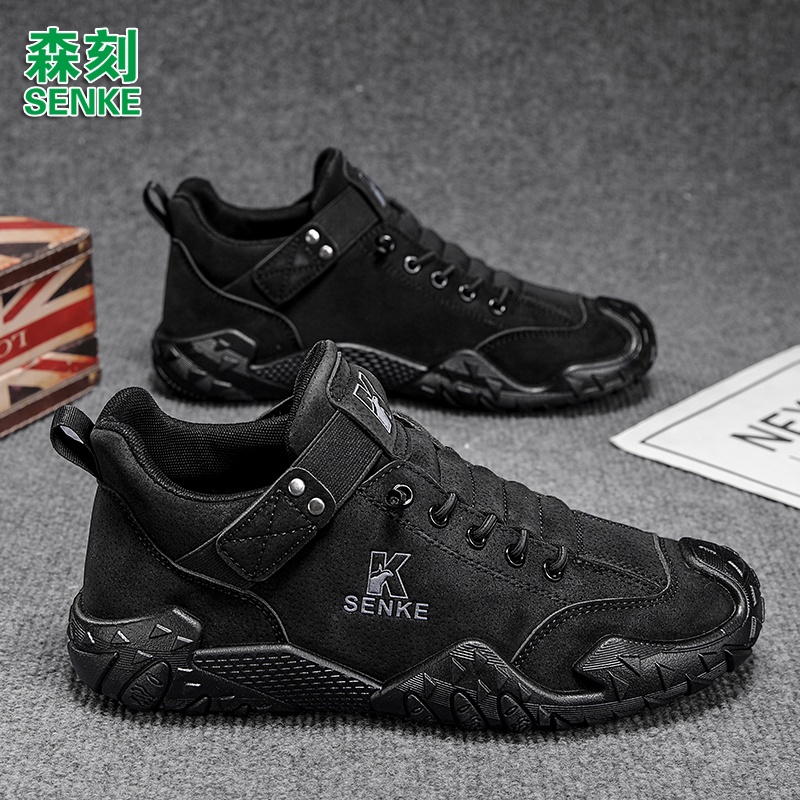森刻男鞋2025秋冬新款男士潮流百搭耐磨防滑运动户外开车休闲鞋