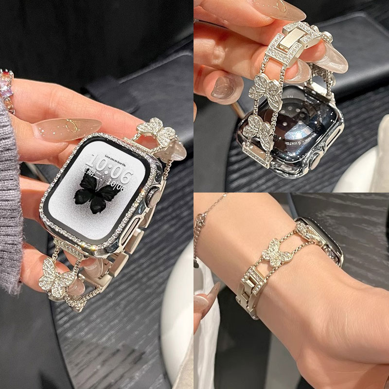 闪闪蝴蝶丨适用小米手环9pro表带金属红米watch6保护壳8pro手表带