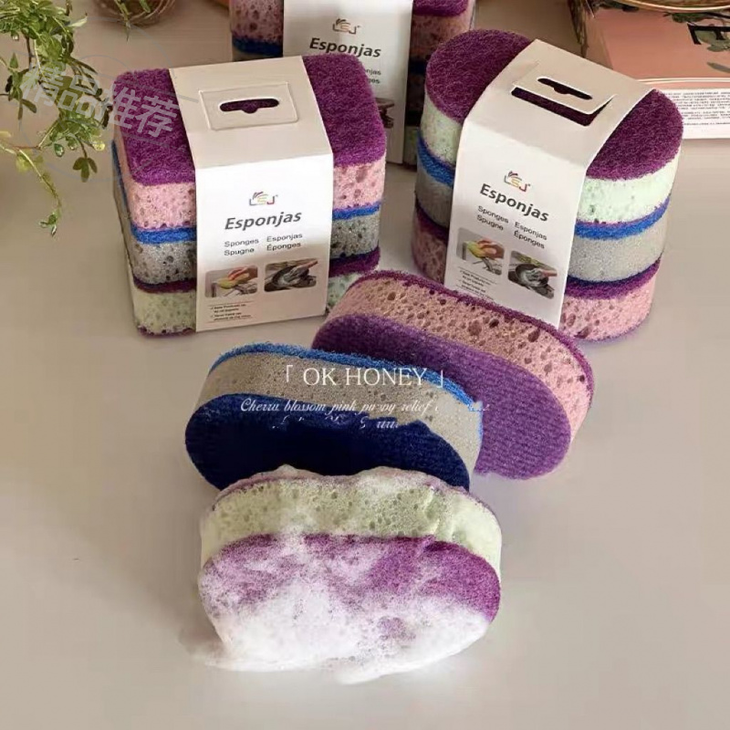 海绵擦清洁布碗刷家用抹布洗锅百洁布去污吸水洗碗巾擦洗加厚ins0