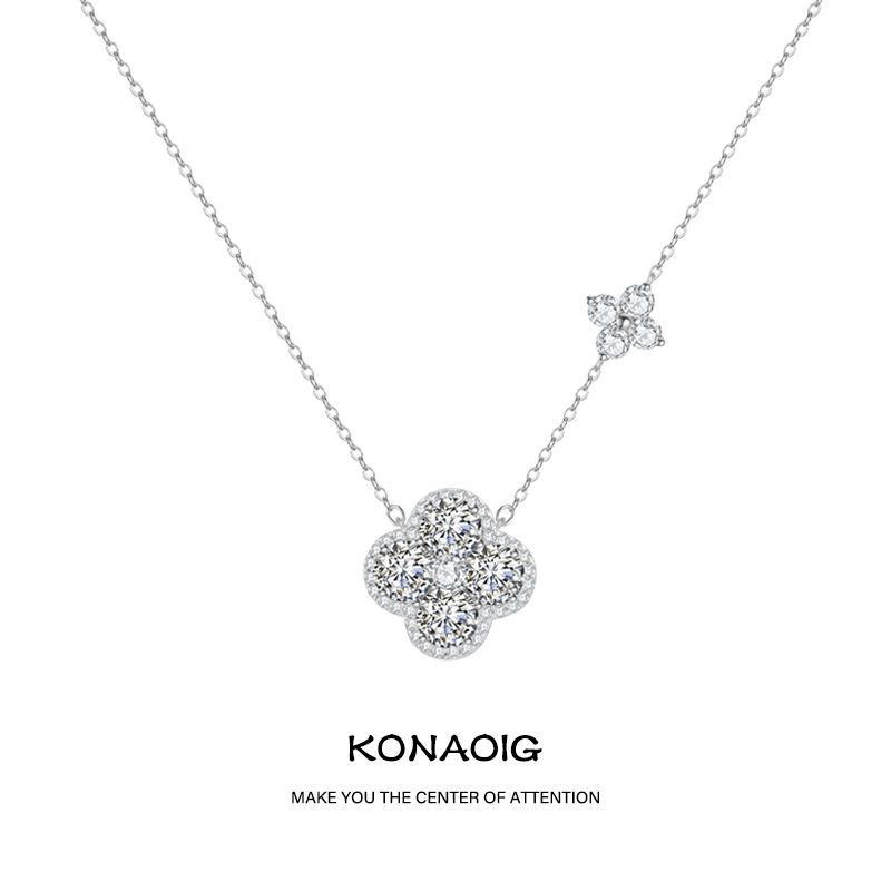 999足银！超闪四叶草纯银项链女新款轻奢小众高级送女友闺蜜礼物