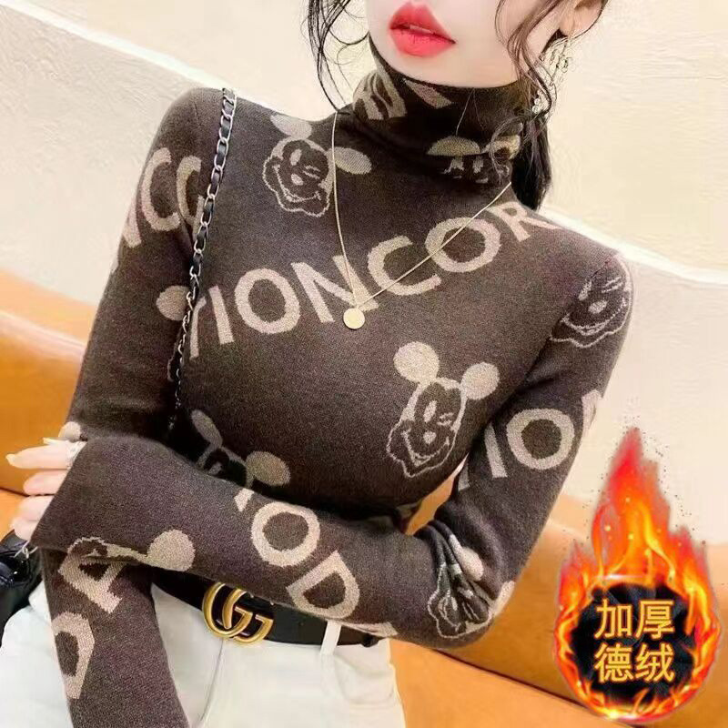 【新店福利】双面德绒打底衫女加厚秋冬高领洋气内搭长袖T恤女修身