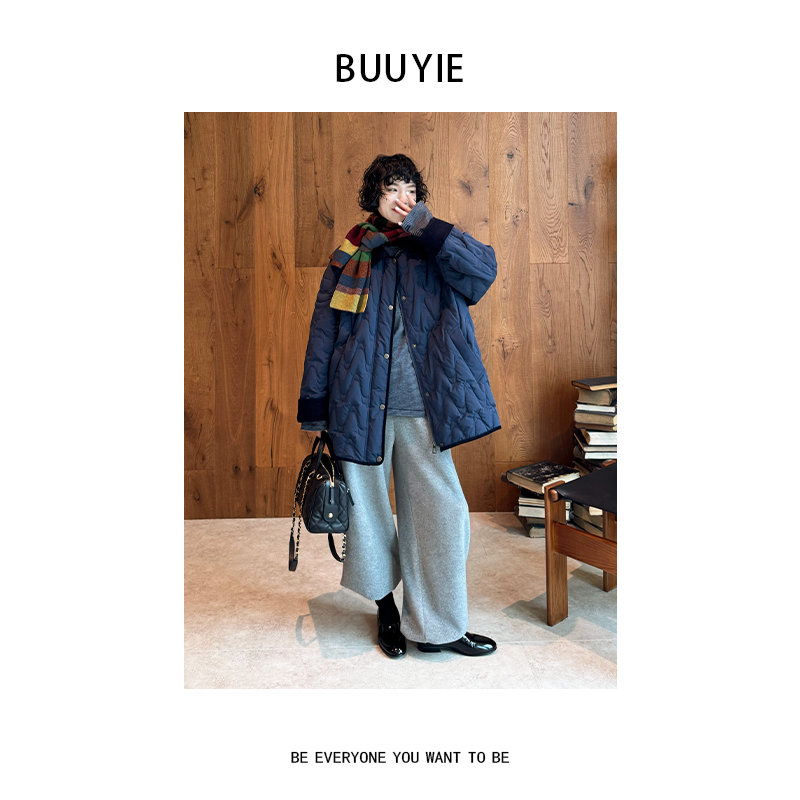 BUUYIE【澜境】鸭绒轻薄羽绒服女款冬季小个子保暖短款外套251096