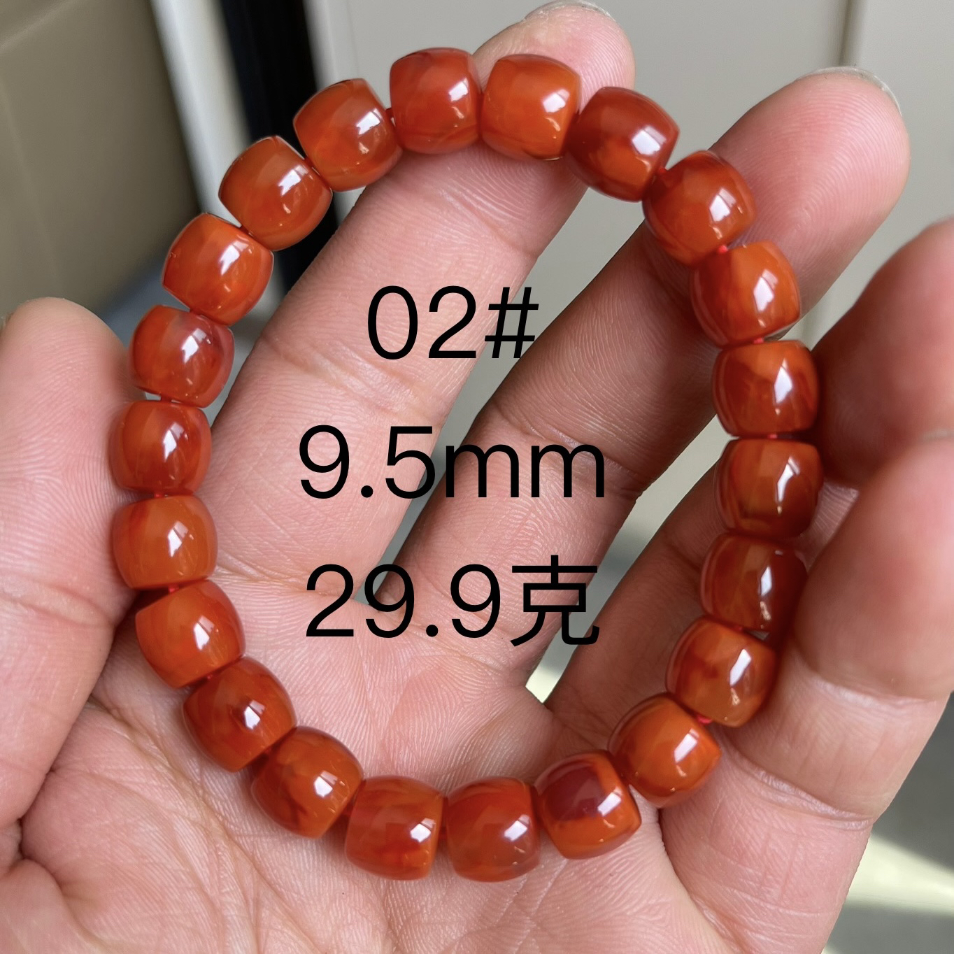 一物一图原矿无相直切桶珠火焰牛血红玫瑰红手串手链