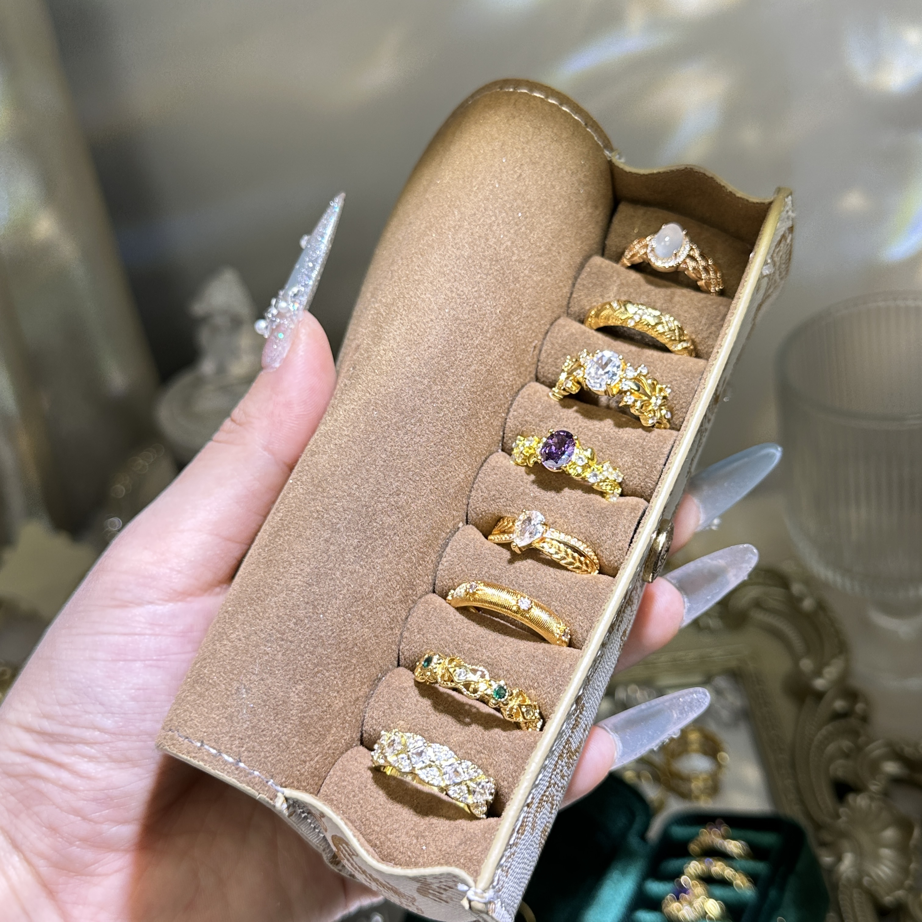 首饰盒/箱 【礼物爆款】8款戒指鸽子蛋轻奢高级感戒指（包括盒子