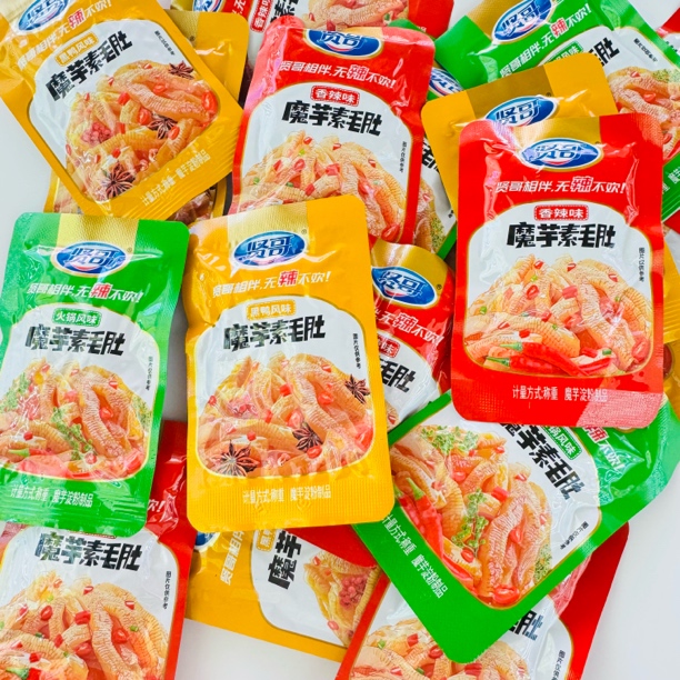 贤哥魔芋素毛肚香辣黑鸭火锅风味魔芋爽魔芋丝休闲零食小吃
