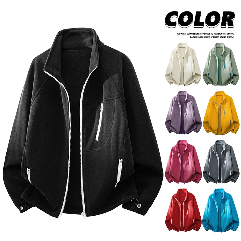 男女装新品精品港风冲锋衣加绒保暖羊粒绒外套1406-2128秋冬夹克