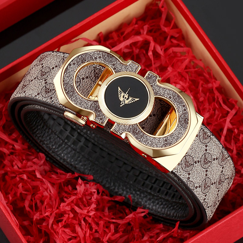 英皇保罗男士皮带真皮2025新款自动扣腰带商务牛皮高档裤带送爸爸