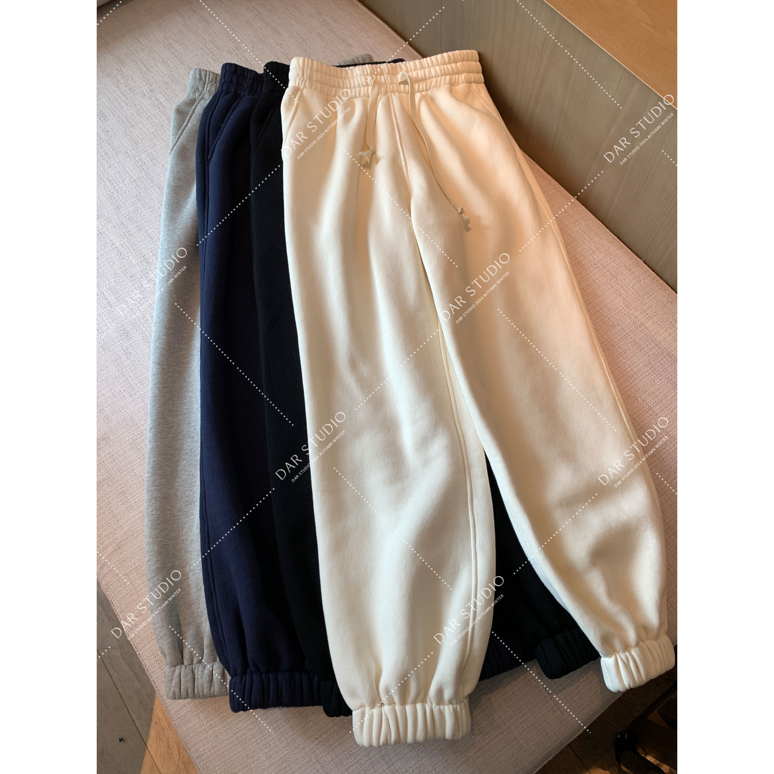 DAR STUDIO 深圳货【匿名手信】2025冬季加厚绒抽绳卫裤休闲裤86240
