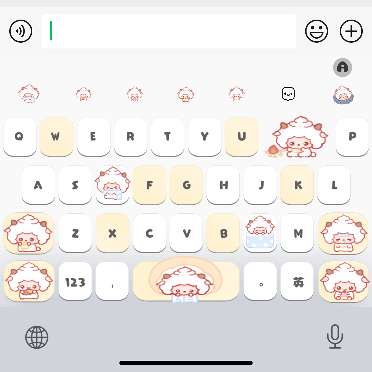 懒洋洋33/ios苹果安卓百度输入法皮肤键盘白肚皮双色