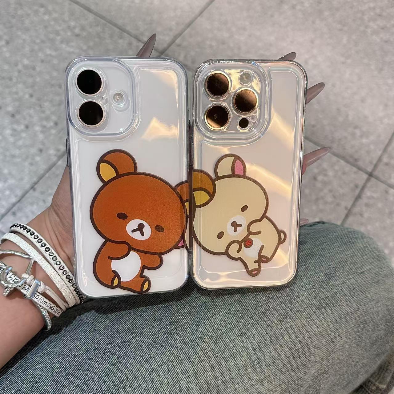 睡觉轻松熊适用iphone16苹果15手机壳小米OPPO华为VIVO荣耀一加