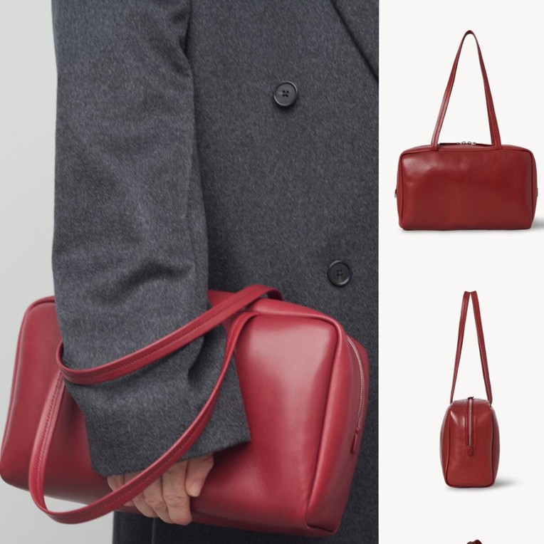 TR-头层牛皮保龄球包大容量波士顿包手提包真皮单肩包托特包包